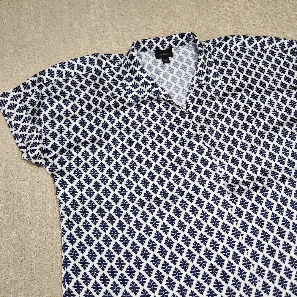 J. Jill Black and White Patterned Tunic Top